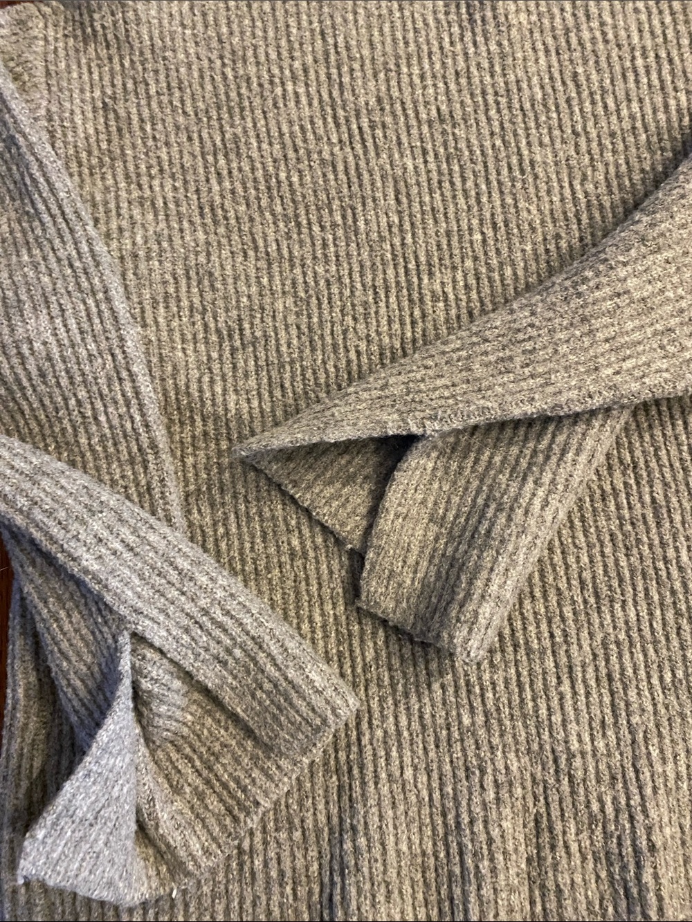 LLight Gray Ribbed Mock Neck Sweater - Picture 2 of 3